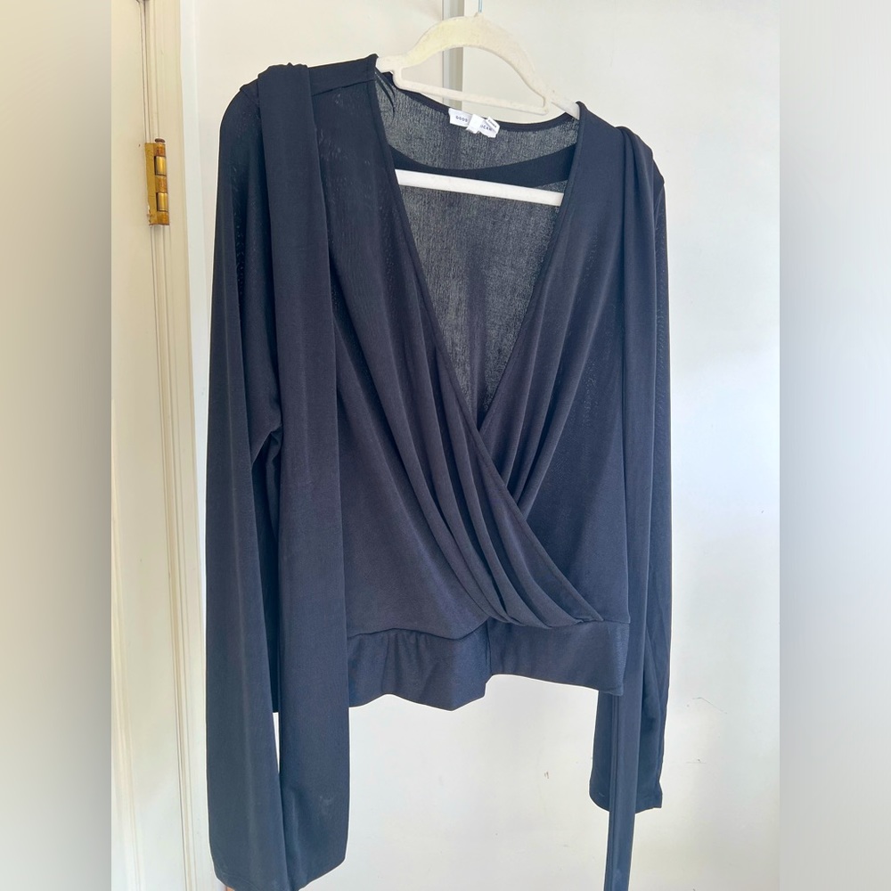 Good American Size 5 Faux-Wrap Long sleeve Top